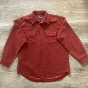 Dockers red suede button up long sleeve shirt. Warm and dressy. XL.